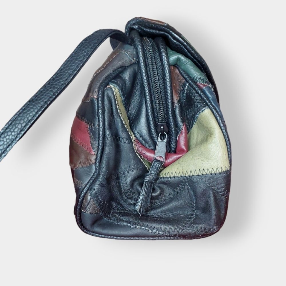 90s Leather Patchwork bag - Picture 4 of 11